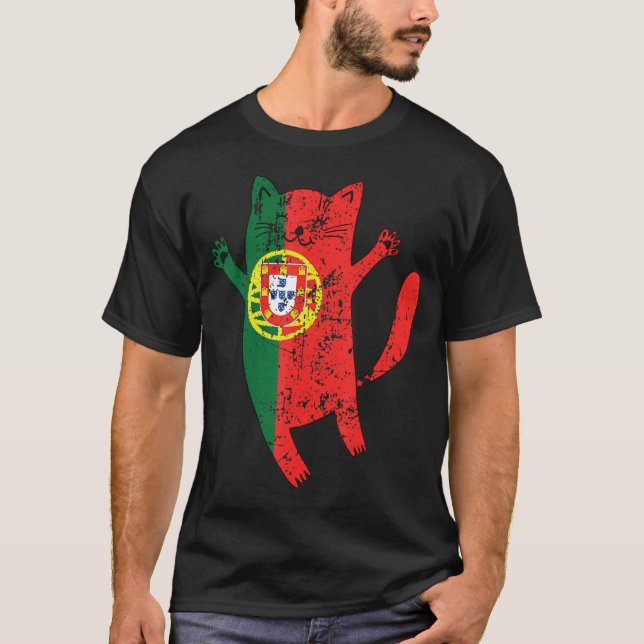 T-shirt Drapeau portugais de Happy Cat Portugal (Devant)