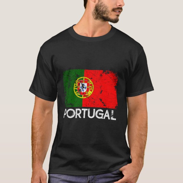 T-shirt Drapeau Portugais Fabriqué Au Portugal (Devant)