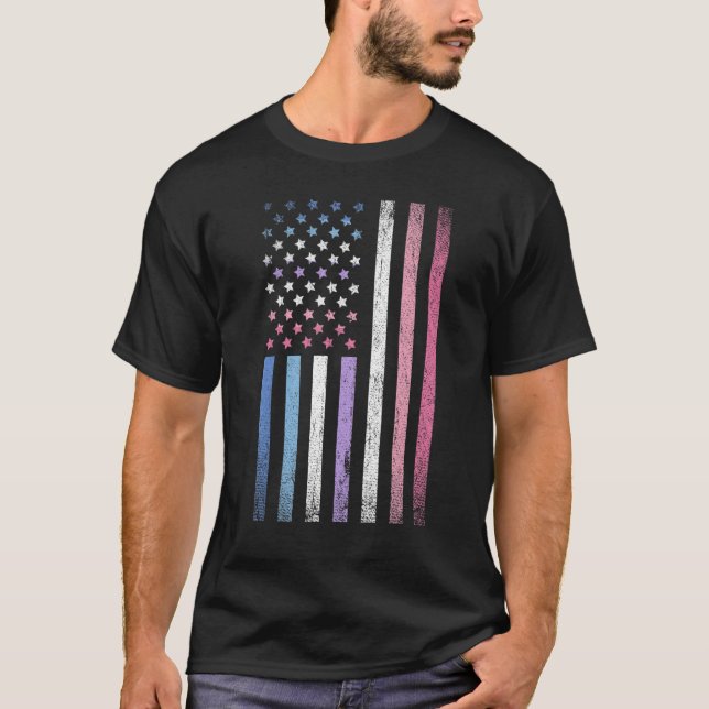 T-shirt Drapeau Queer Us Bi Drapeau Sexe Mois Gay pride Lg (Devant)