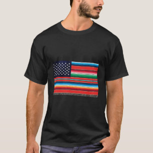 T-shirt Drapeau rayé de la couverture Serape américaine