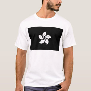 T-shirt Drapeau régional de Hong Kong de fleur noire