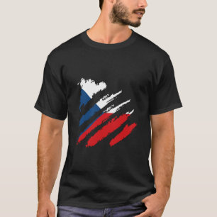 T-shirt Drapeau République Tchèque Griffe Fierté Tchèque D