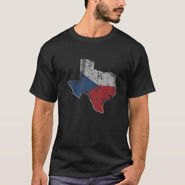 T-shirt Drapeau République tchèque Texas Tchéquie Bohême V (Devant)