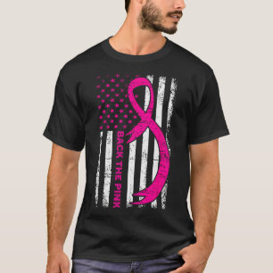 T-shirt Drapeau Retour Ruban de sensibilisation au cancer