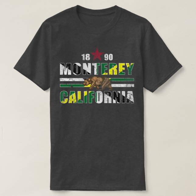 T-shirt Drapeau Retro 1890 Monterey California (Design devant)