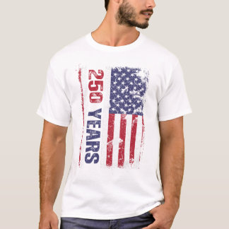 T-shirt Drapeau Rétro 250 Ans d'Amérique Anniversaire 250è