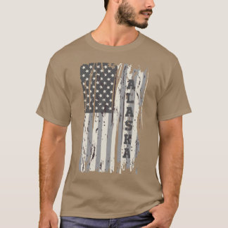T-shirt drapeau rétro Alaska cadeau parfait pour votre pro