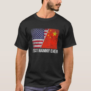 T-shirt Drapeau rétro américain Chine Drapeau meilleur nou