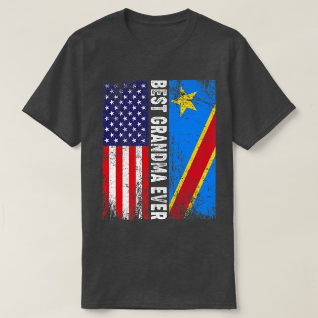 T-shirt Drapeau rétro-américain Congo Drapeau meilleur gra (Design devant)