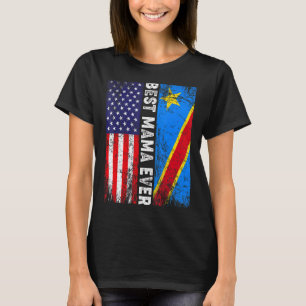 T-shirt Drapeau rétro-américain Congo Drapeau meilleur mam
