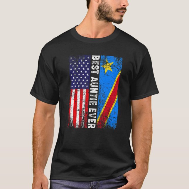 T-shirt Drapeau rétro-américain Congo Drapeau meilleure fi (Devant)