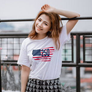T-shirt Drapeau Rétro Amérique 250 Ans 250e Anniversaire