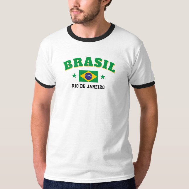 T-shirt Drapeau Rétro Brasil Rio de Janeiro (Devant)