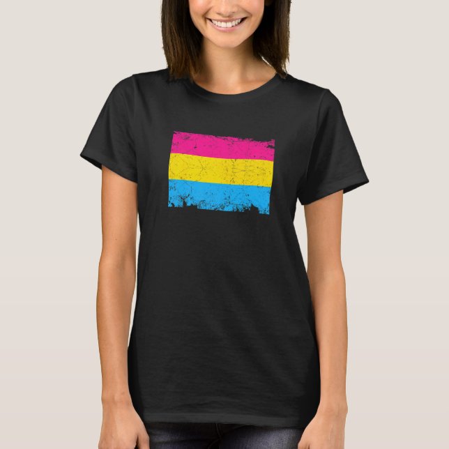 T-shirt Drapeau Retro Lgbt Pansexual (Devant)