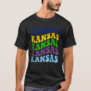 T-shirt Drapeau rétro Super Kansas State Home I Love Kansa