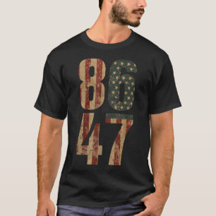 T-shirt Drapeau rétro Vintage américain 86 47 Anti Trump _