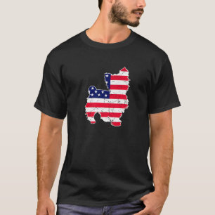T-shirt Drapeau rétro Vintage Yorkshire Terrier Américain