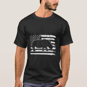 T-shirt Drapeau Rhino Usa 4 juillet Amérique