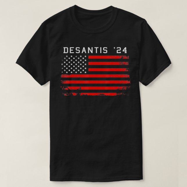 T-shirt Drapeau RON DESANTIS 2024 Tee DeSantis '24 Red USA (Design devant)