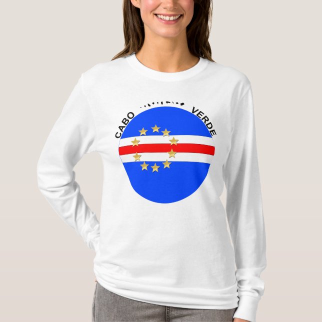 T-shirt Drapeau rond des îles Cabo-Verde (Devant)