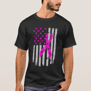 T-shirt Drapeau rose Cancer du sein Guerrier