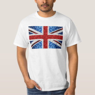T-shirt Drapeau rouge bleu blanc brillant parties scintill