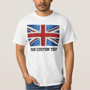 T-shirt Drapeau rouge bleu blanc éclat Votre texte personn