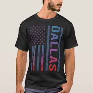 T-shirt Drapeau rouge bleu - Dallas