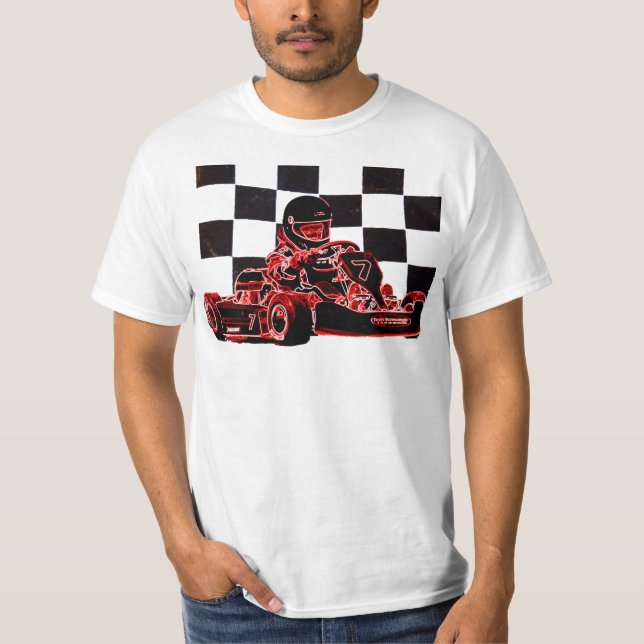 T-shirt Drapeau rouge/Checkered d'emballage de kart (Devant)