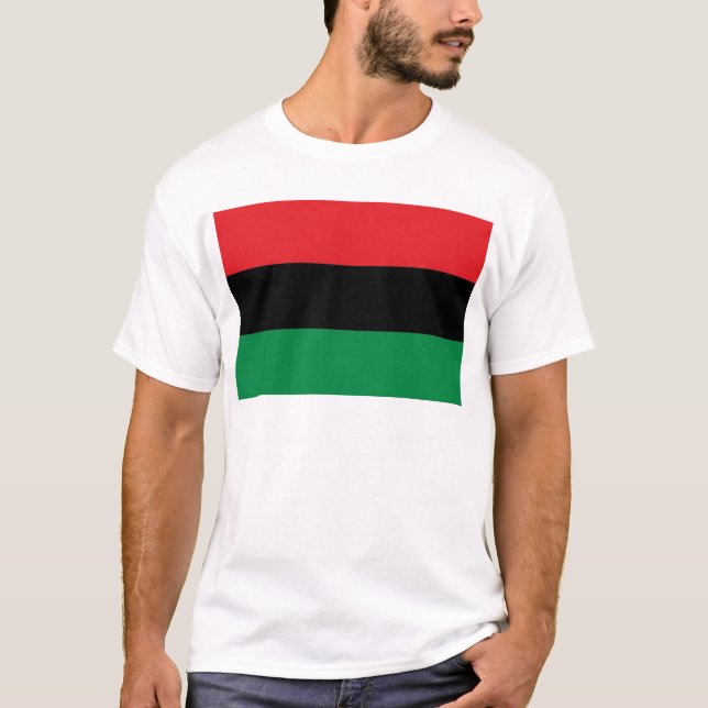 T-shirt Drapeau rouge noir et vert (Devant)