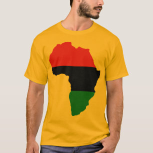 T-shirt Drapeau rouge, noir et vert de l'Afrique