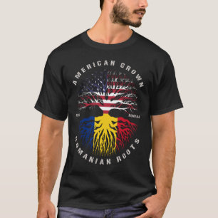T-shirt Drapeau roumain américain cultivé