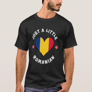 T-shirt Drapeau Roumain Cœur Juste Un Peu Roumain Roumanie