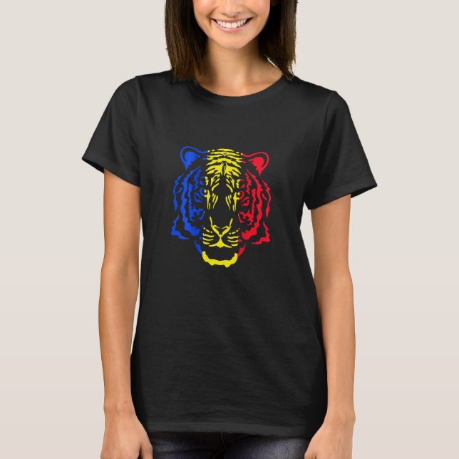 T-shirt Drapeau roumain de Tiger (Devant)