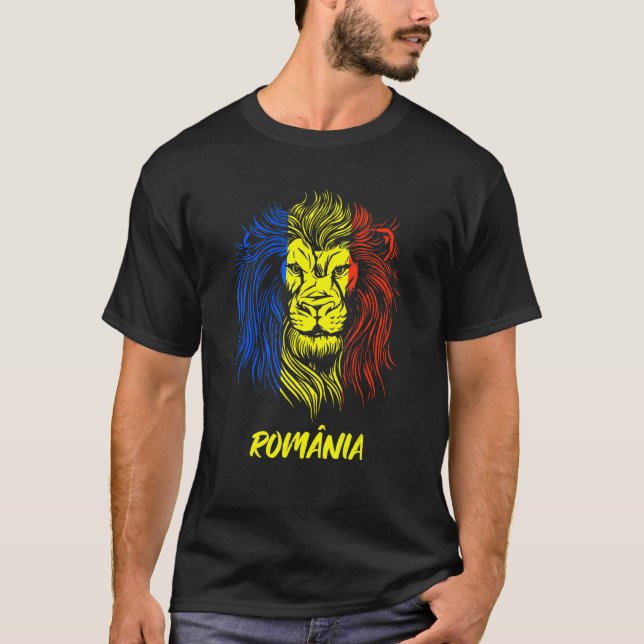 T-shirt Drapeau roumain Lion Roumanie (Devant)