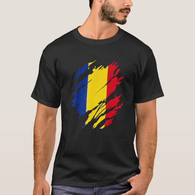 T-shirt Drapeau roumain Roumanie (Devant)