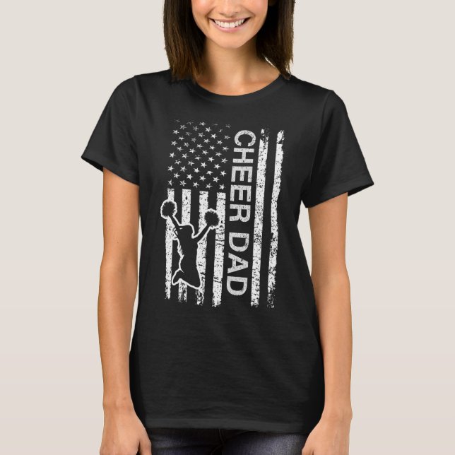 T-shirt Drapeau Royal Bleu de Cheer Papa Cheerleading  (Devant)