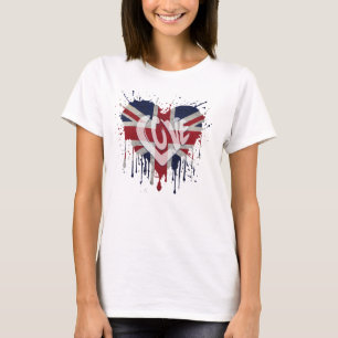 T-shirt Drapeau Royaume-Uni d'amour