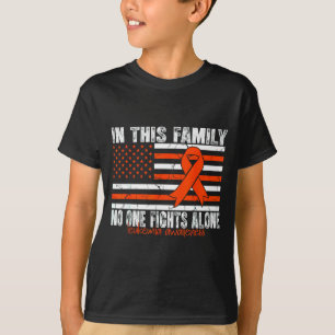 T-shirt Drapeau Ruban Orange de Sensibilisation à la Leucé