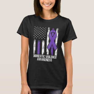 T-shirt drapeau ruban violet de sensibilisation à la viole