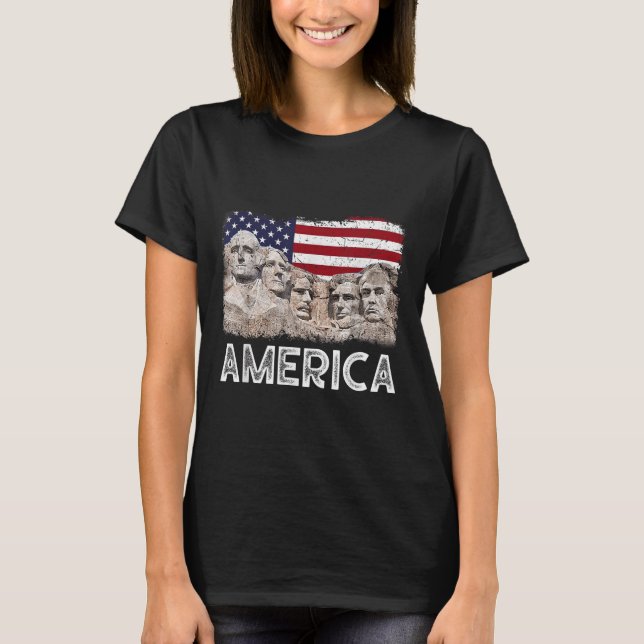 T-shirt Drapeau Rushmore du 45e Rushmore Mount American (Devant)