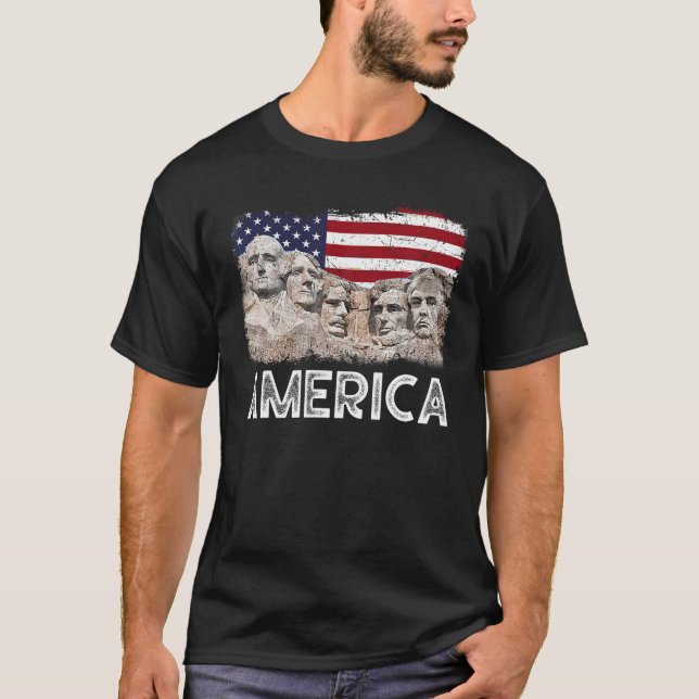 T-shirt Drapeau Rushmore du 45e Rushmore Mount American (Devant)