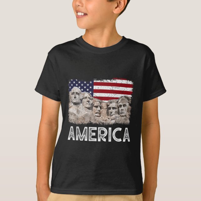 T-shirt Drapeau Rushmore du 45e Rushmore Mount American (Devant)