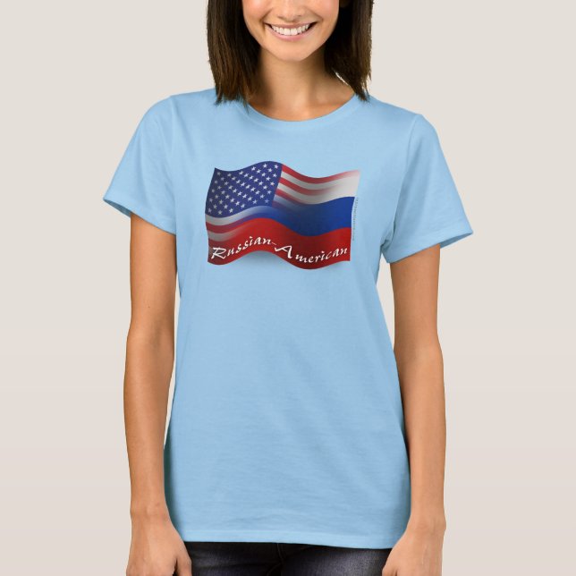 T-shirt Drapeau russe-américain (Devant)