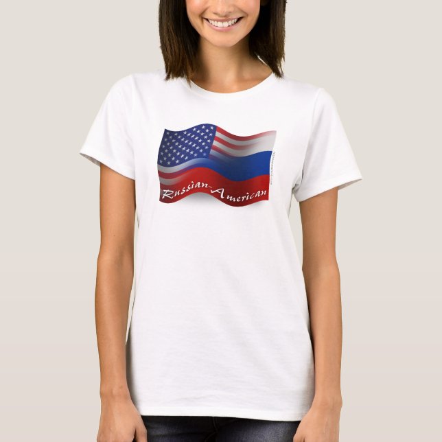 T-shirt Drapeau russe-américain (Devant)