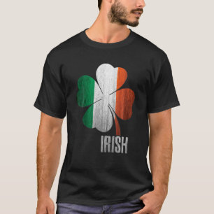 T-shirt Drapeau Russe Vintage Irlandais De 4 Feuilles Sham