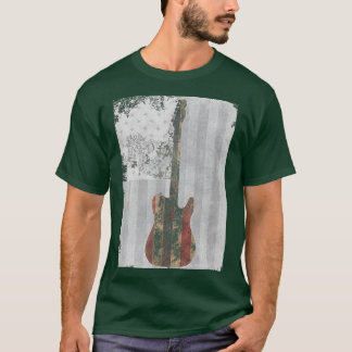 T-shirt Drapeau Rustique Américain Guitare Rock N Roll 284