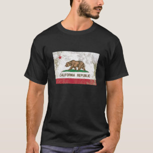 T-shirt Drapeau rustique d'état de la Californie