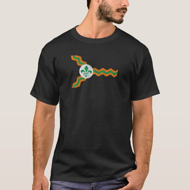 T-shirt Drapeau Saint-Louis Dogtown St. Patrick's Day Iris (Devant)