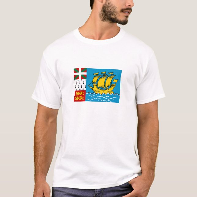 T-shirt Drapeau Saint-Pierre-et-Miquelon (Devant)
